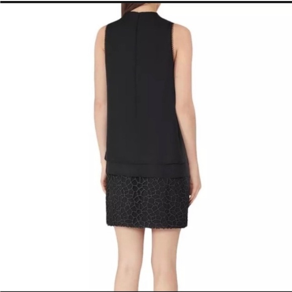 Womens Like New Reiss Black Metallic Coral Design Flowey Tiered Shift Mini Dress - Picture 3 of 9